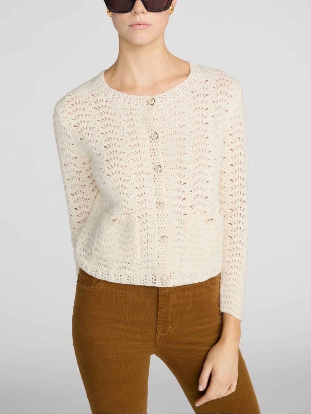 NWT $498 Frame The Chevron Knit Cardigan